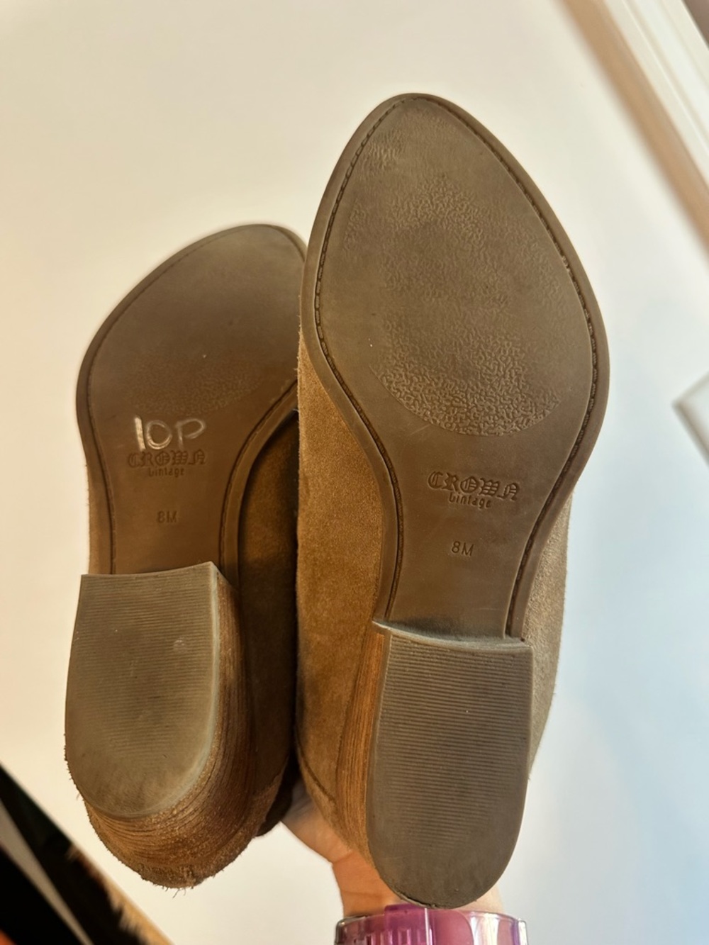 Womens Suede Ankle Bootie in Tan - Picture 3 of 5